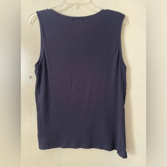 Lauren Ralph Lauren lace trim tank navy blue size 1X feminine y2k sleeveless - Picture 4 of 6